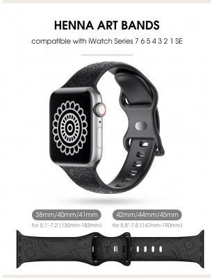 حزام ساعة سيليكون رسم متوافق مع Apple Watch